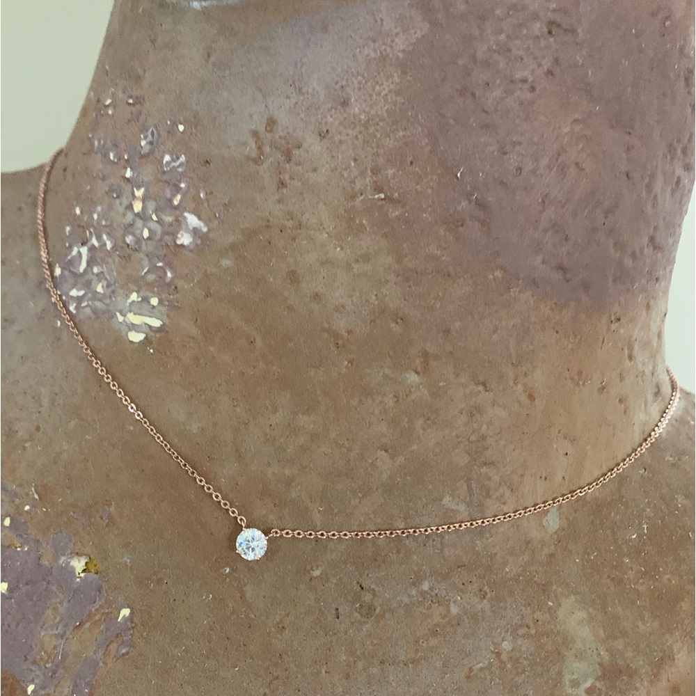 Nordstrom CZ Pendant Necklace in Rose Gold - Picture 3 of 5